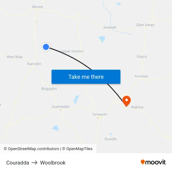 Couradda to Woolbrook map