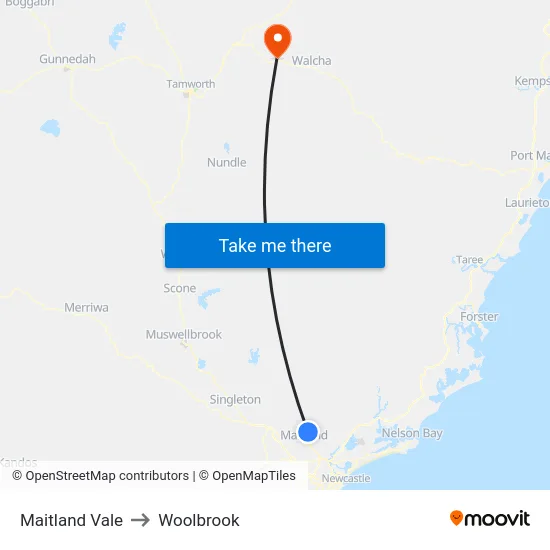 Maitland Vale to Woolbrook map