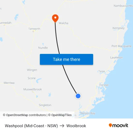 Washpool (Mid-Coast - NSW) to Woolbrook map