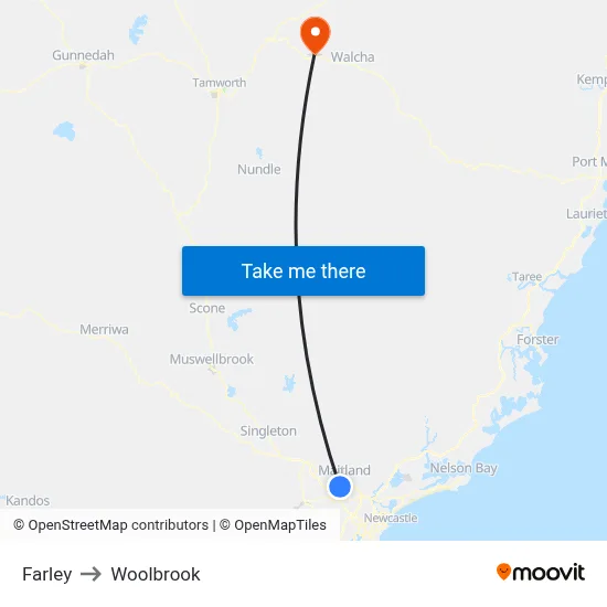 Farley to Woolbrook map