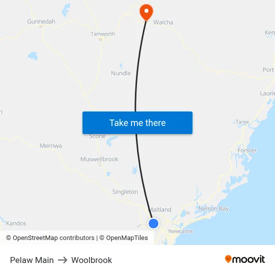 Pelaw Main to Woolbrook map
