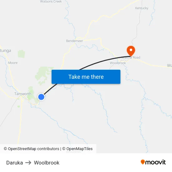 Daruka to Woolbrook map