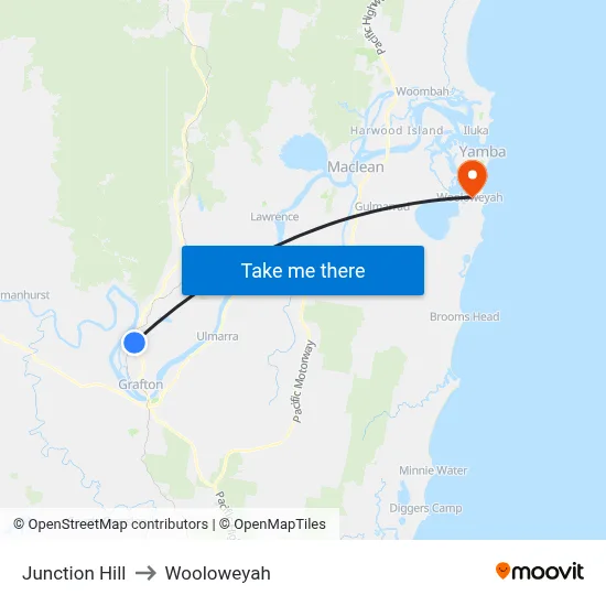 Junction Hill to Wooloweyah map