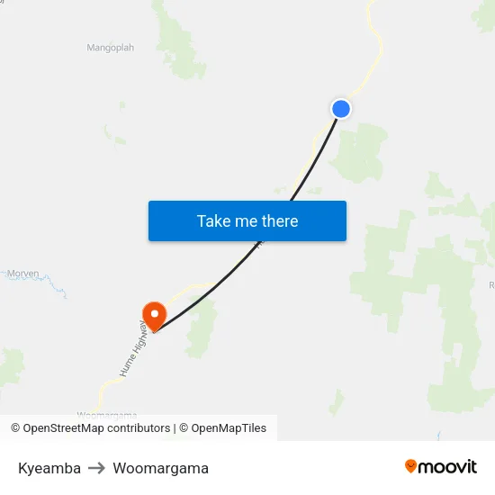 Kyeamba to Woomargama map