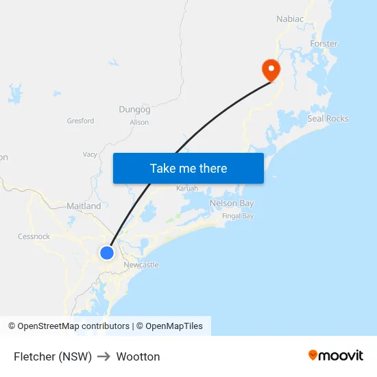 Fletcher (NSW) to Wootton map
