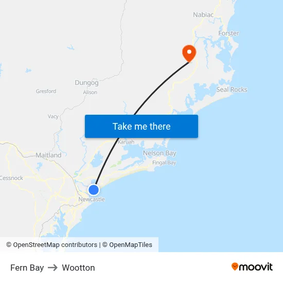 Fern Bay to Wootton map