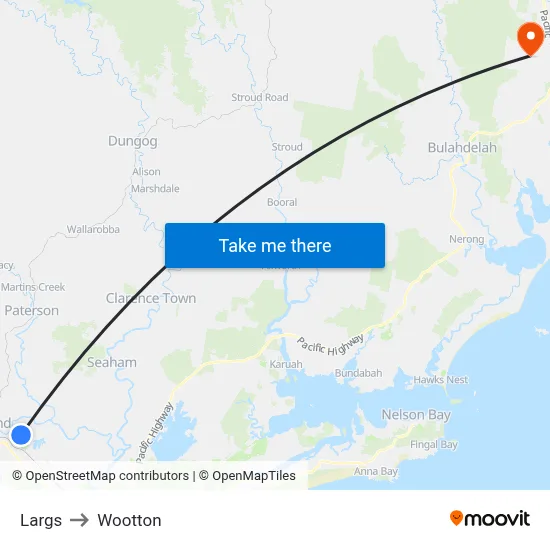 Largs to Wootton map