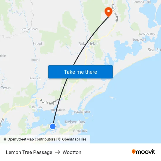 Lemon Tree Passage to Wootton map
