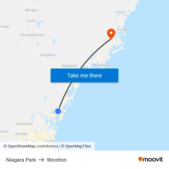 Niagara Park to Wootton map