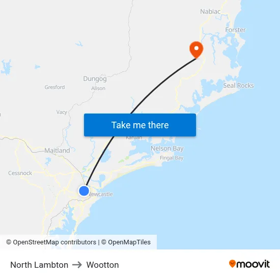 North Lambton to Wootton map
