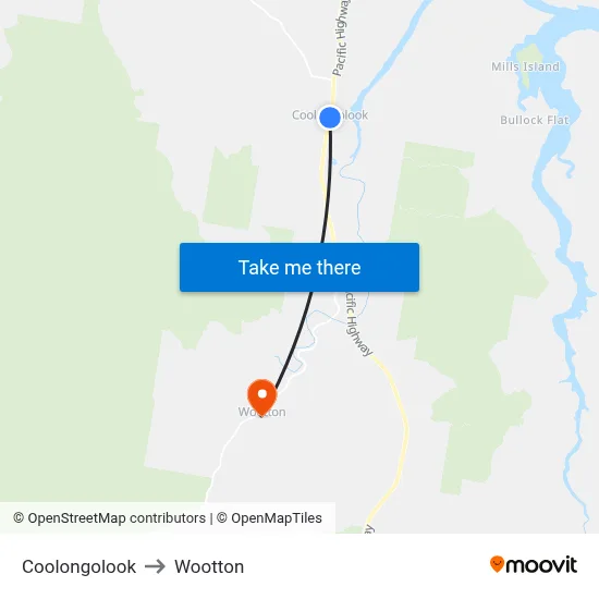 Coolongolook to Wootton map