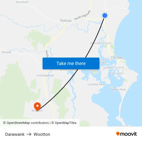 Darawank to Wootton map