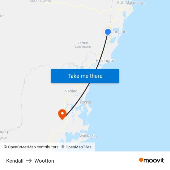 Kendall to Wootton map