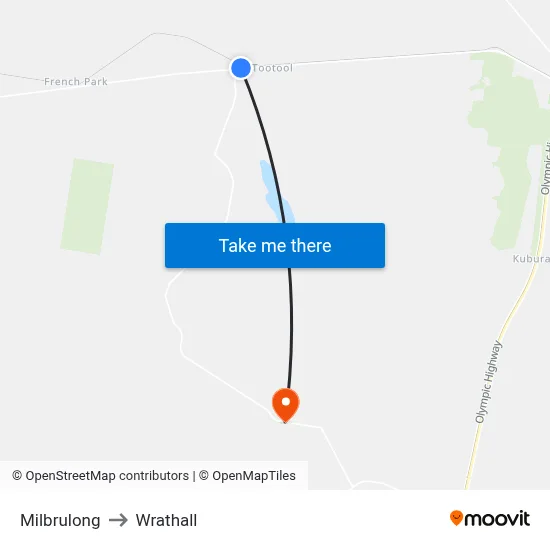 Milbrulong to Wrathall map
