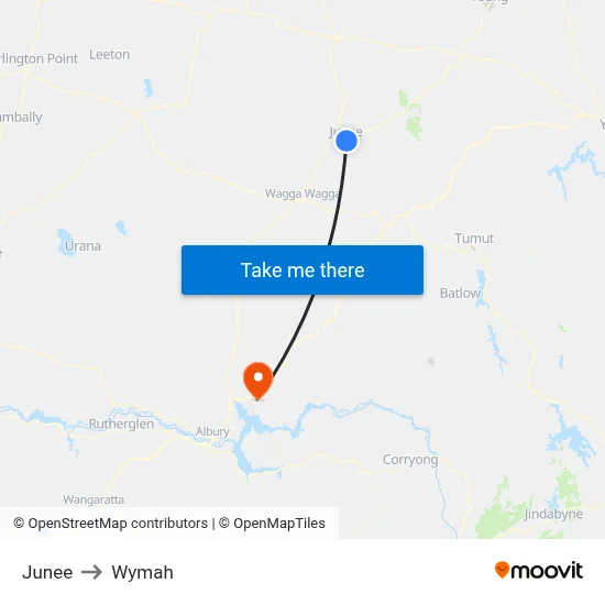 Junee to Wymah map