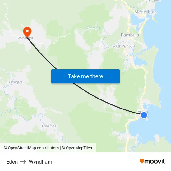 Eden to Wyndham map