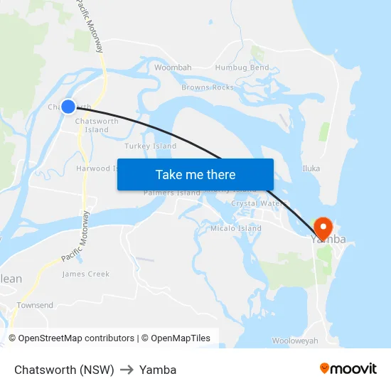 Chatsworth (NSW) to Yamba map