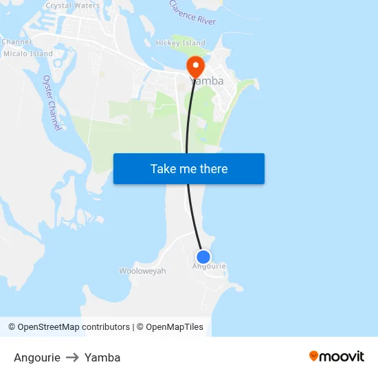 Angourie to Yamba map