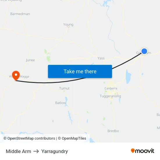 Middle Arm to Yarragundry map