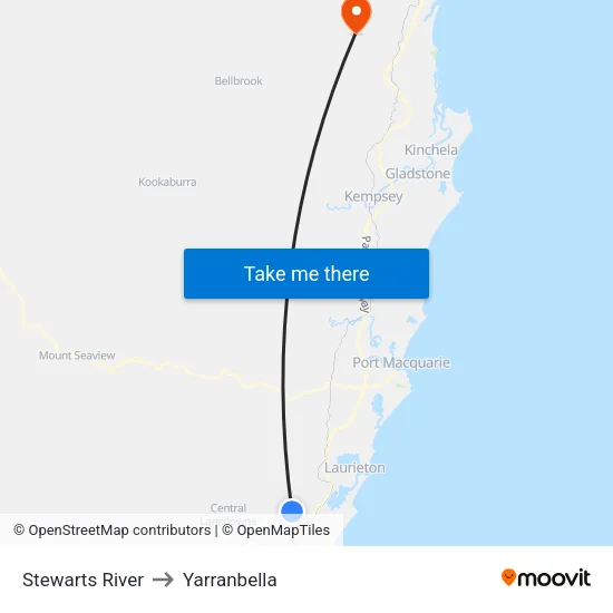 Stewarts River to Yarranbella map