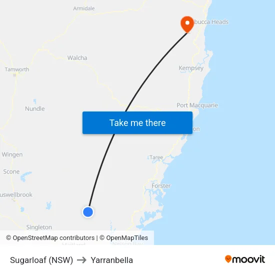 Sugarloaf (NSW) to Yarranbella map
