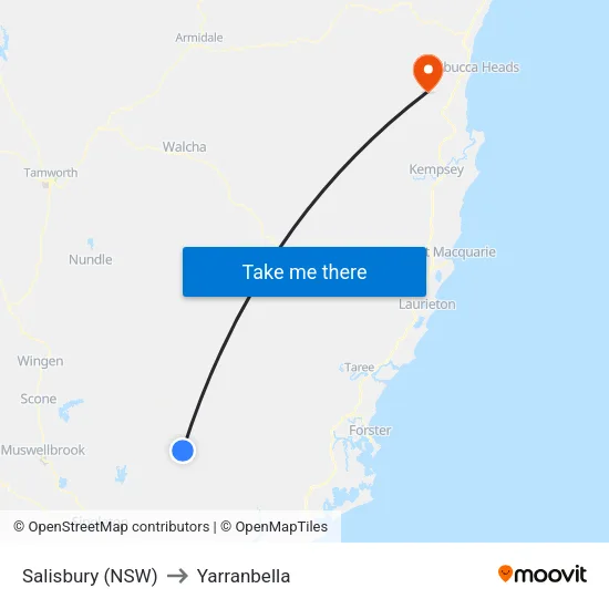 Salisbury (NSW) to Yarranbella map