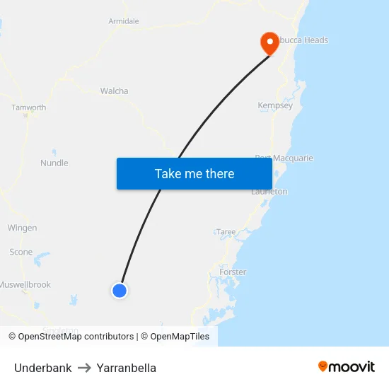 Underbank to Yarranbella map