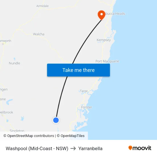 Washpool (Mid-Coast - NSW) to Yarranbella map