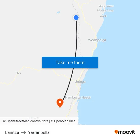 Lanitza to Yarranbella map