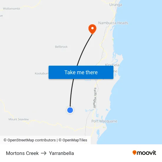 Mortons Creek to Yarranbella map