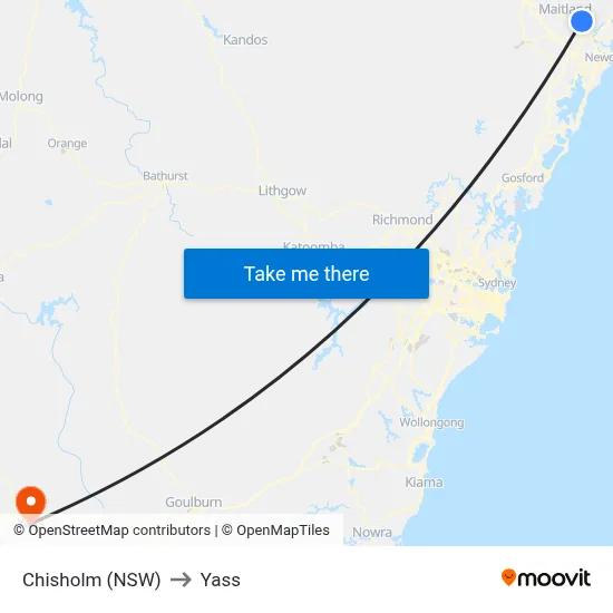 Chisholm (NSW) to Yass map