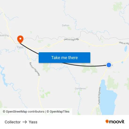 Collector to Yass map
