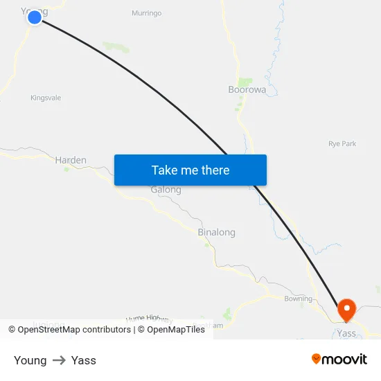 Young to Yass map