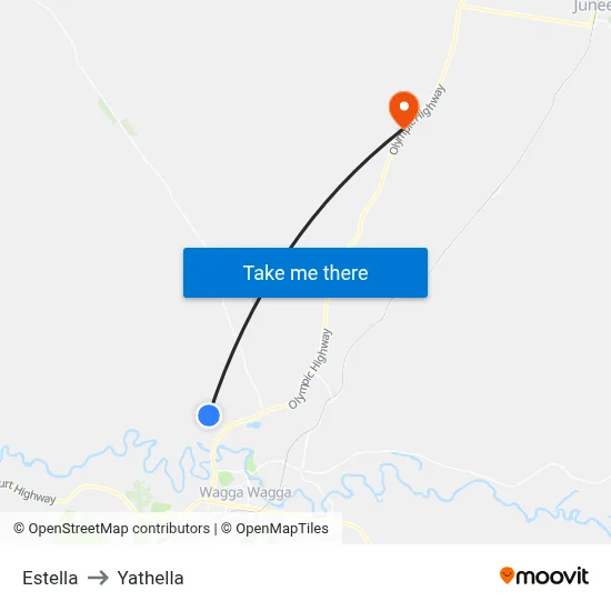 Estella to Yathella map
