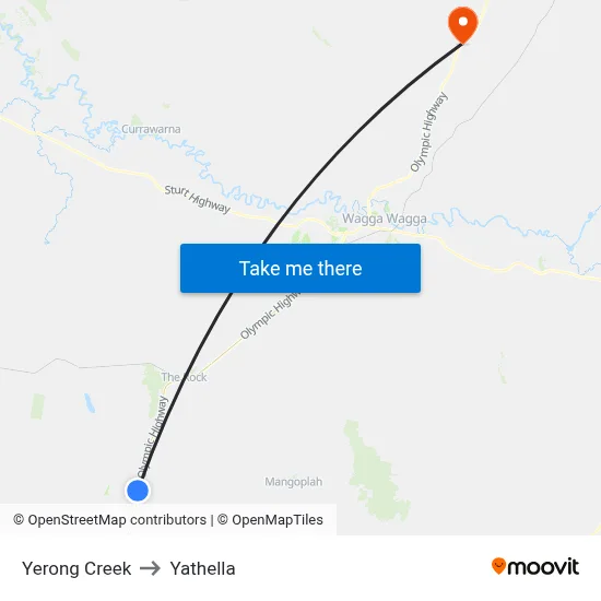 Yerong Creek to Yathella map