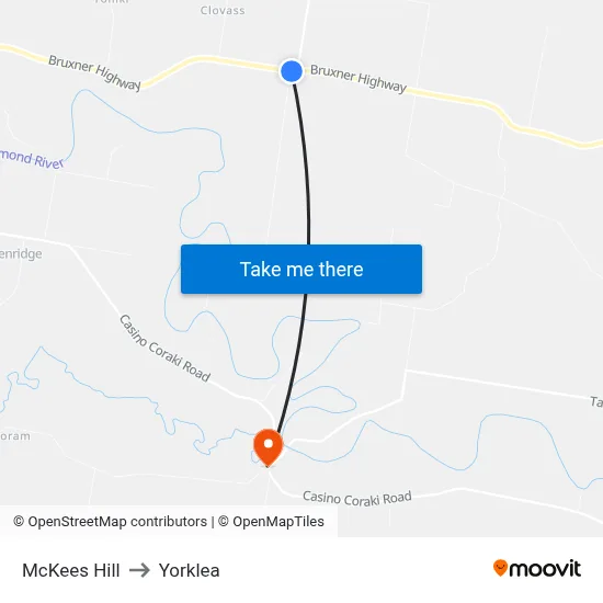 McKees Hill to Yorklea map