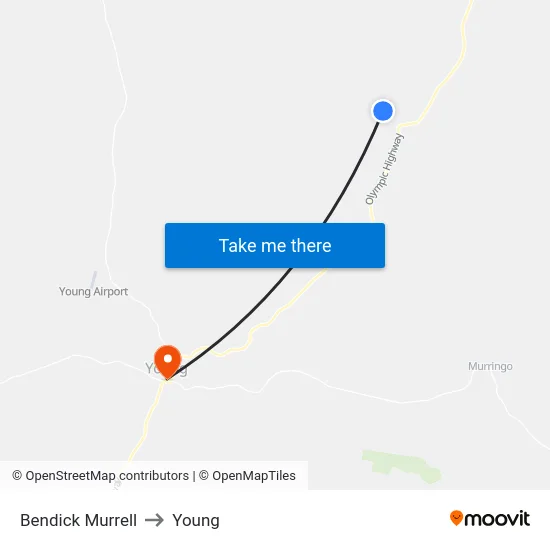Bendick Murrell to Young map