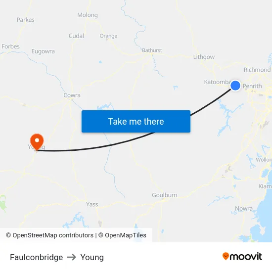 Faulconbridge to Young map