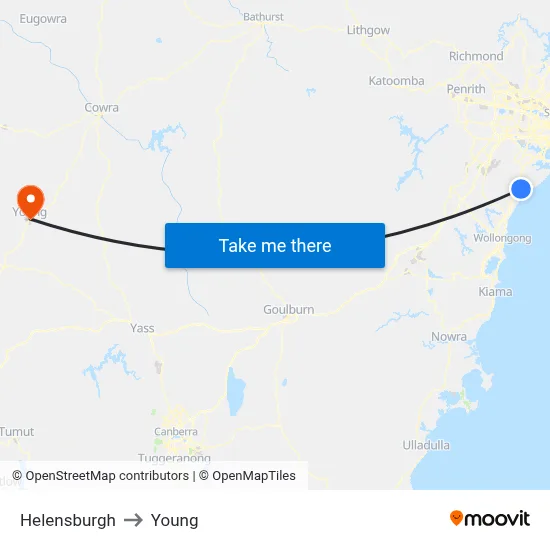 Helensburgh to Young map