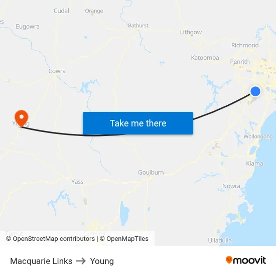 Macquarie Links to Young map