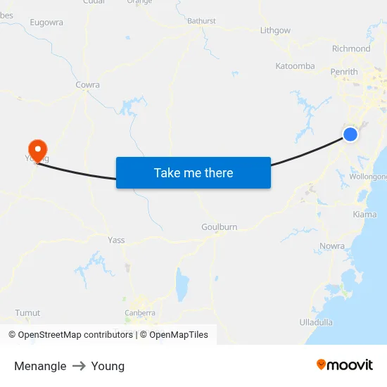 Menangle to Young map