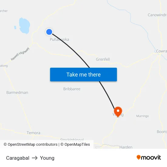 Caragabal to Young map