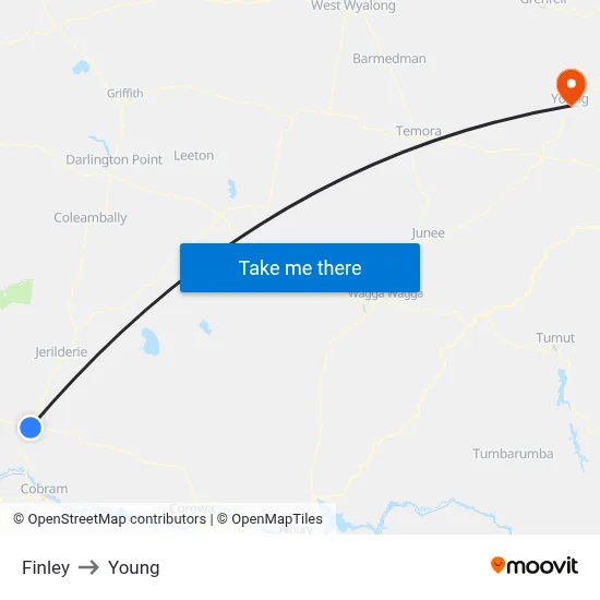 Finley to Young map