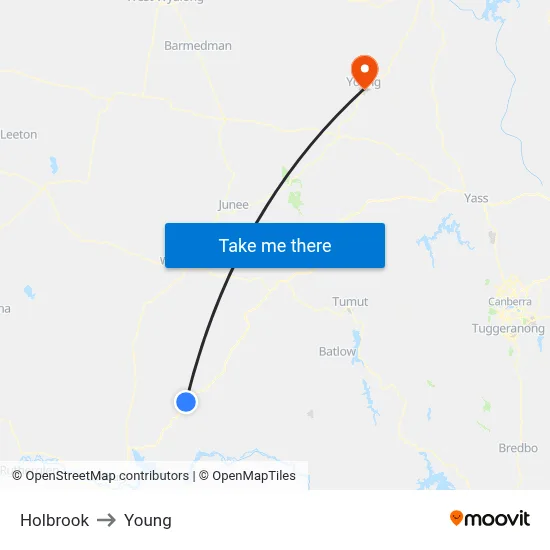 Holbrook to Young map