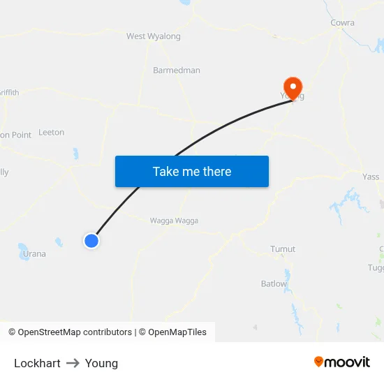 Lockhart to Young map