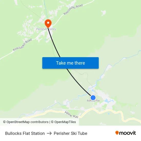 Bullocks Flat Station to Perisher Ski Tube map