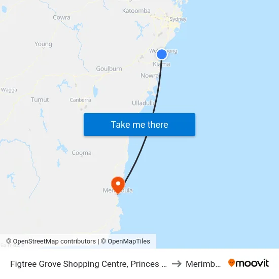 Figtree Grove Shopping Centre, Princes Hwy to Merimbula map