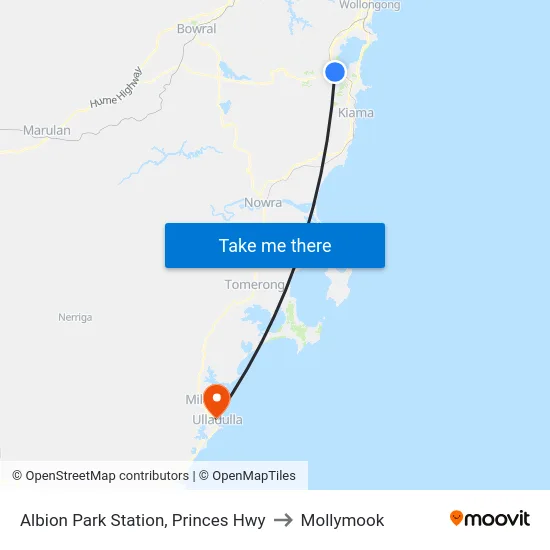 Albion Park Station, Princes Hwy to Mollymook map