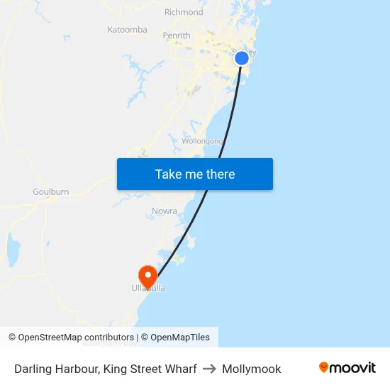 Darling Harbour, King Street Wharf to Mollymook map