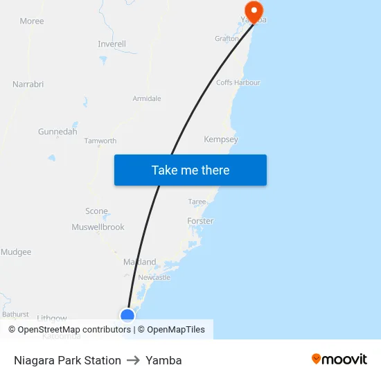 Niagara Park Station to Yamba map
